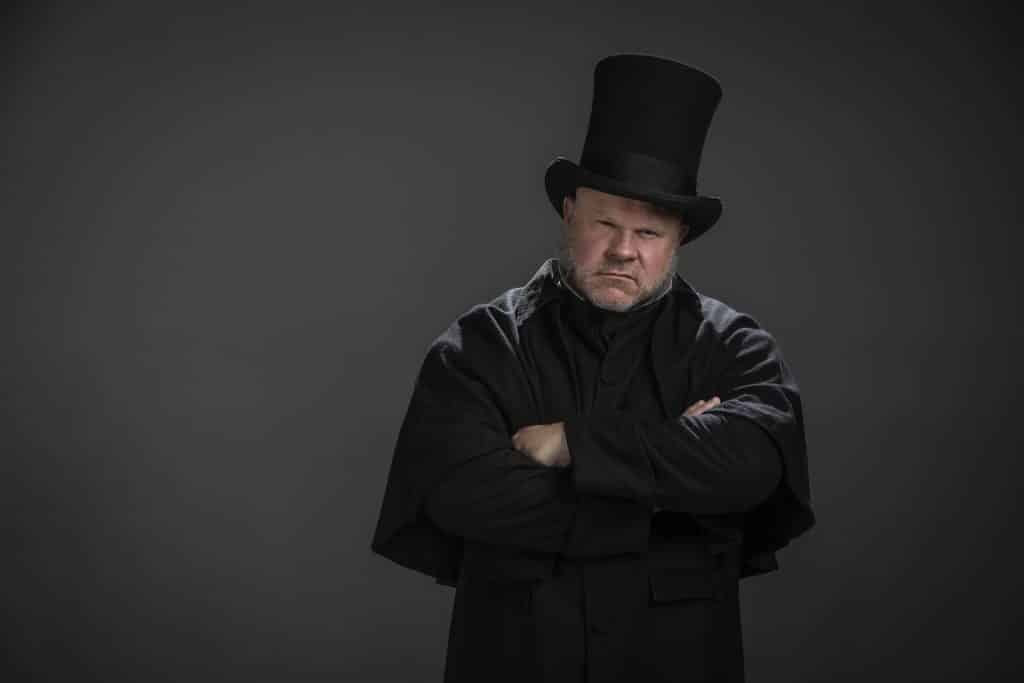 Mike Ryan as Scrooge in A Christmas Carol