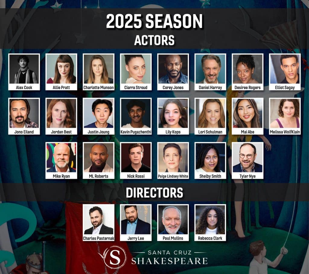 Portraits of the actors and directors featured in the 2025 SCS Summer Season